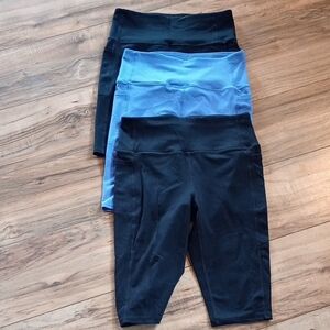 Sketchers Lot Of 3 Long Biker Shorts With Pocket Athletic Active Size M